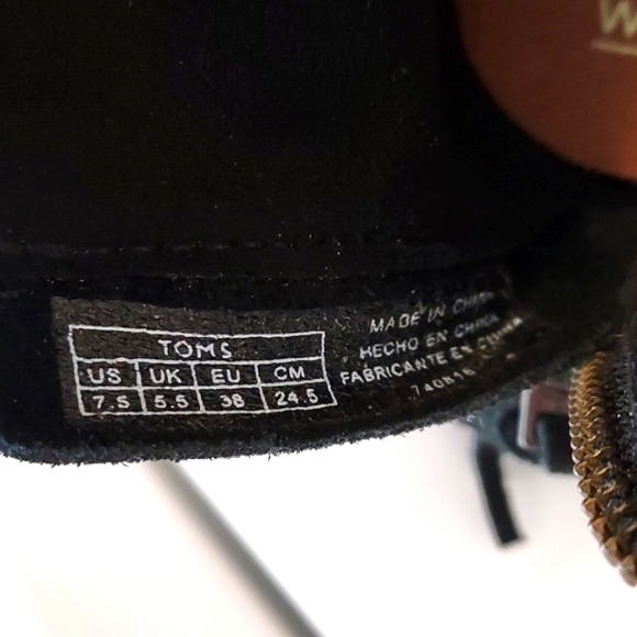 Womens Tom's Black Suede Booties - Picture 6 of 9